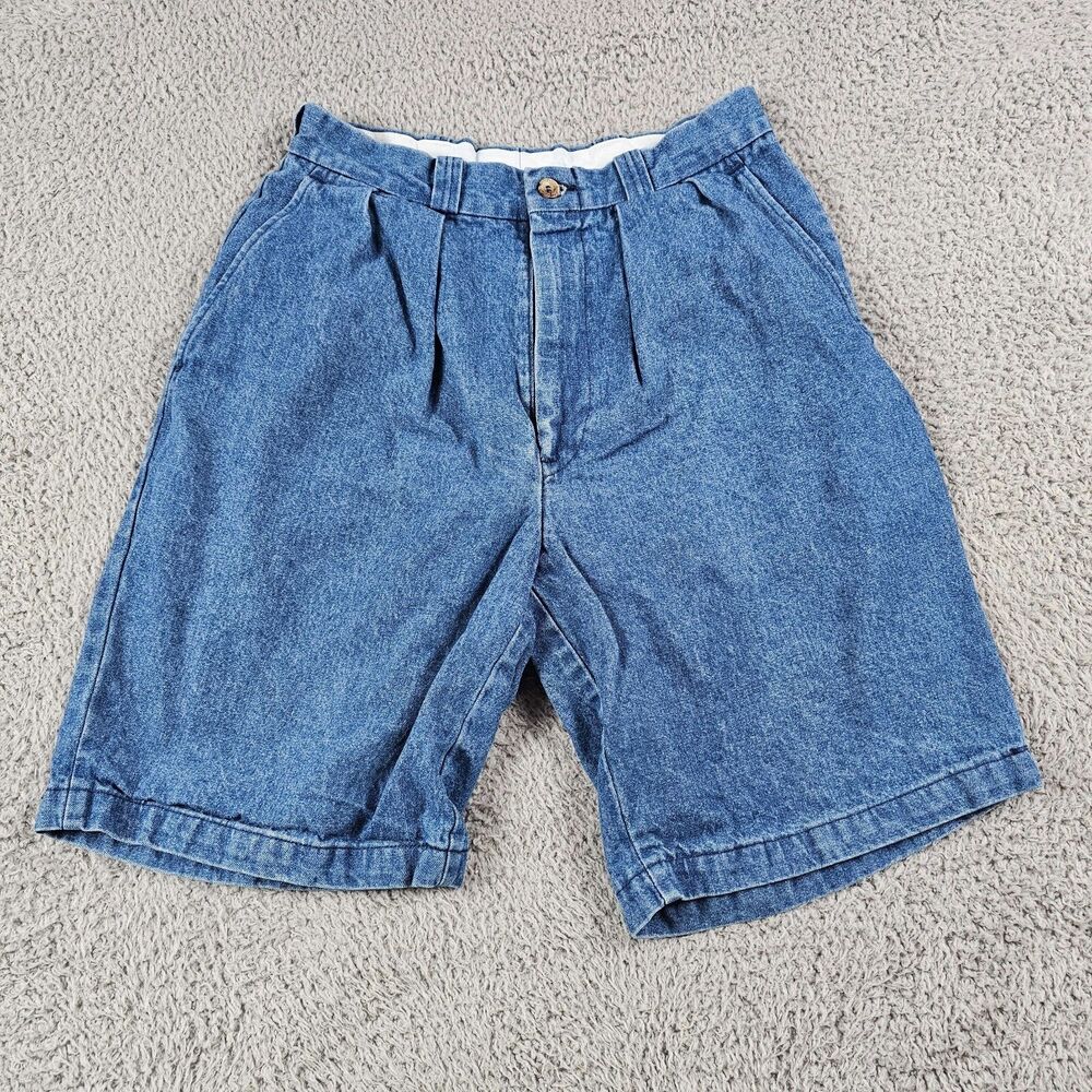 Vintage Duck Head Shorts Womens 27 Blue Denim Mom High Waist Jorts USA Made 90s